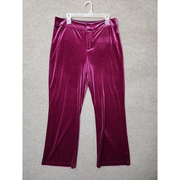 Nine West Pants - Nine West Velvet Dress Pants Womens L Australian Orchid Wide Leg Stretch NEW